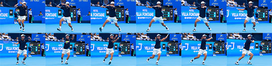 【連続写真】望月慎太郎のフォアハンド