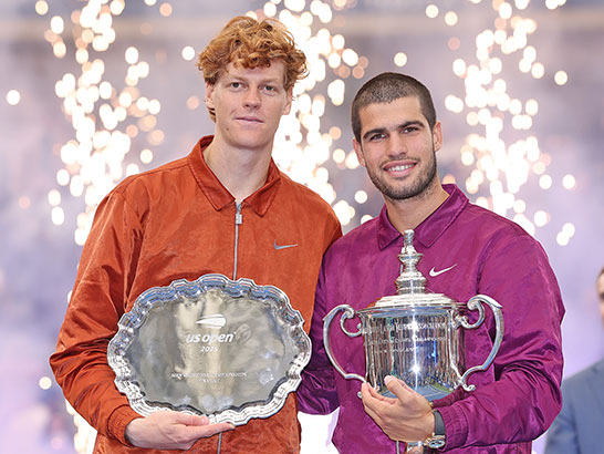 左からシナーとアルカラス（全米OP）