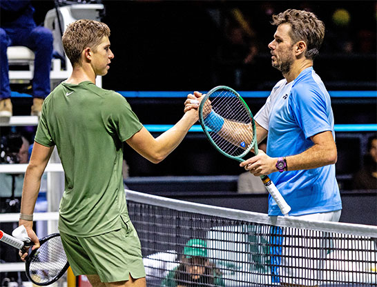 （左から）ボーガールト、ワウリンカ