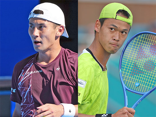 （左から）島袋将と坂本怜