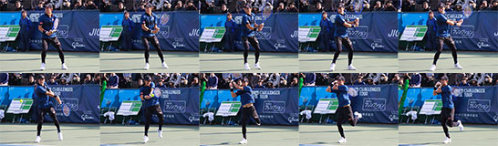 【連続写真】錦織圭バックハンド　　